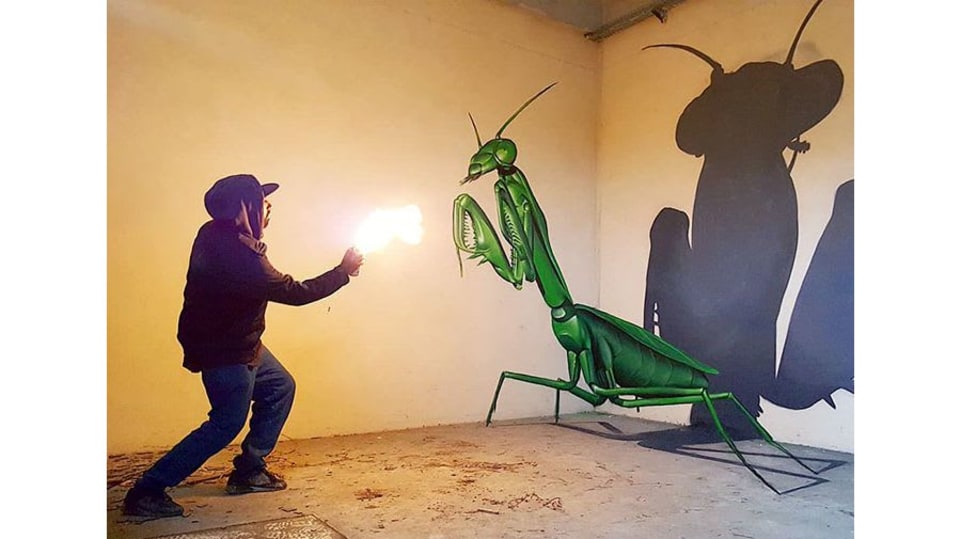 Děsivé 3D graffiti od Odeitha